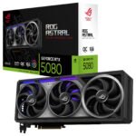 Carte graphique ASUS ROG Astral GeForce RTX 5080 16 Go – GPU NVIDIA GDDR7, HDMI 2.1b & DisplayPort 2.1b, OC Edition